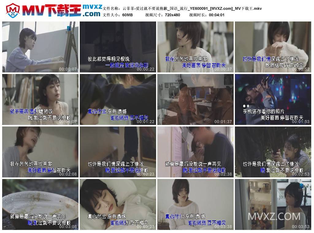 云菲菲-爱过就不要说抱歉_国语_流行_YE600091